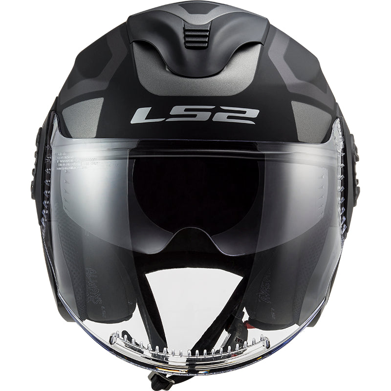 קסדת כביש 3/4 LS2 OF570 VERSO שחור מט אפור - LS2