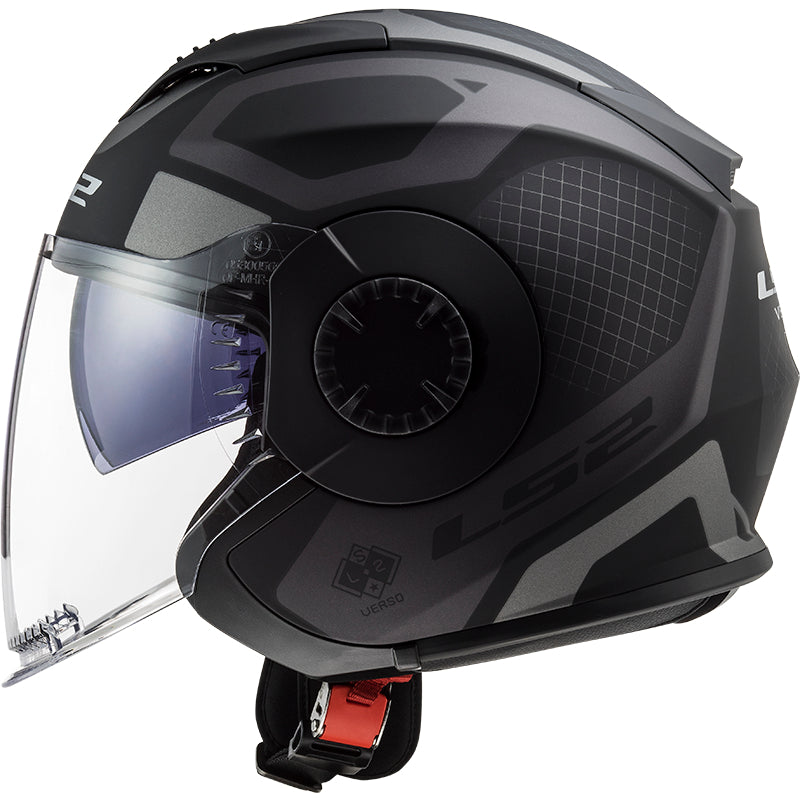 קסדת כביש 3/4 LS2 OF570 VERSO שחור מט אפור - LS2