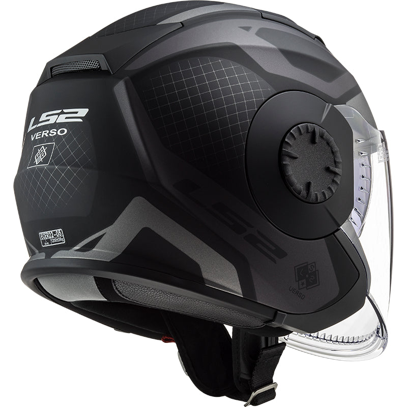 קסדת כביש 3/4 LS2 OF570 VERSO שחור מט אפור - LS2