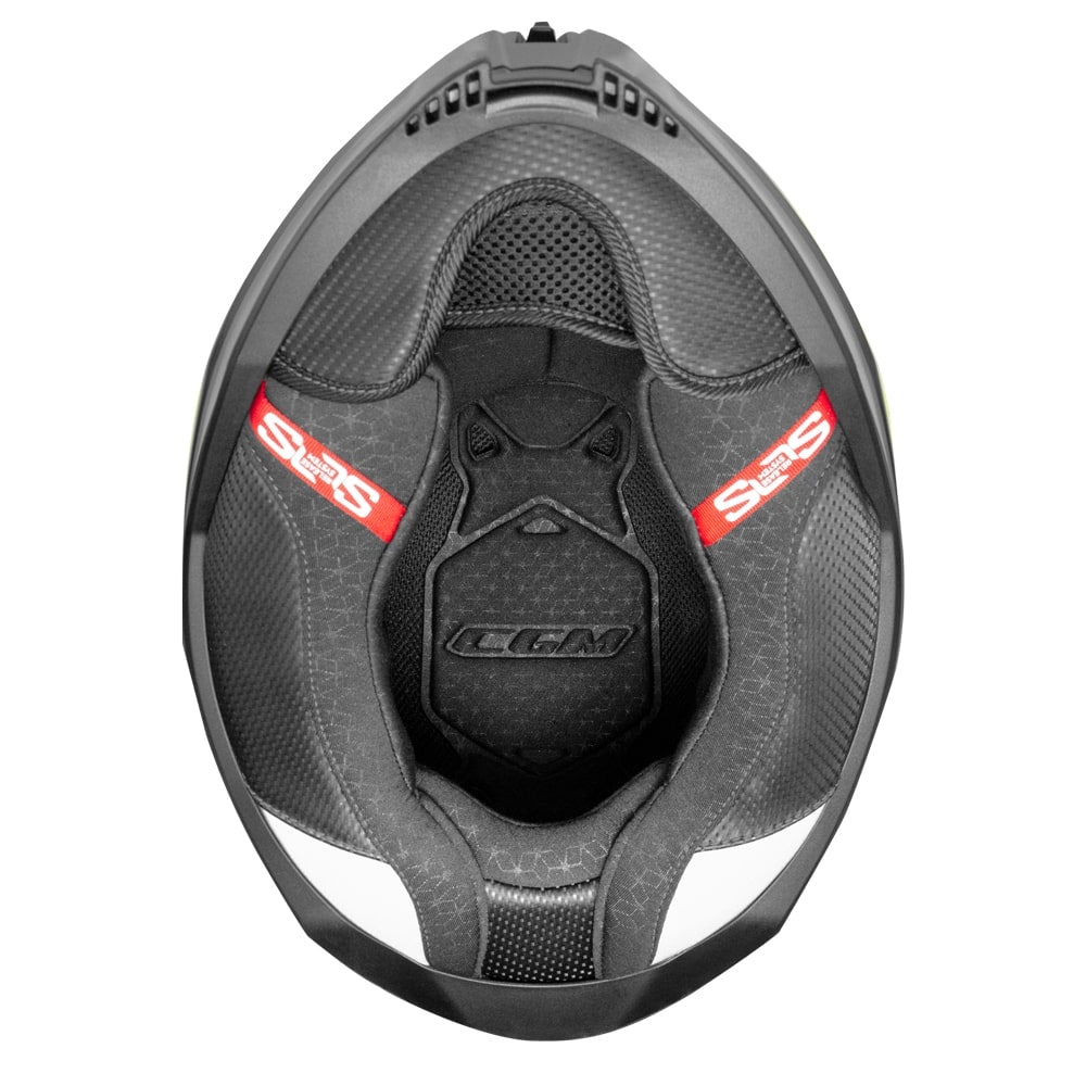 קסדת כביש CGM 363 SHOT לבן מבריק/צהוב - CGM