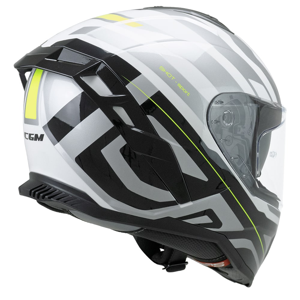 קסדת כביש CGM 363 SHOT לבן מבריק/צהוב - CGM