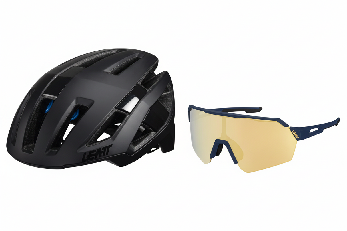 סט קסדת גראבל Endurance 3.0 שחורה ומשקפי שמש SpeedViz Lite - Leatt