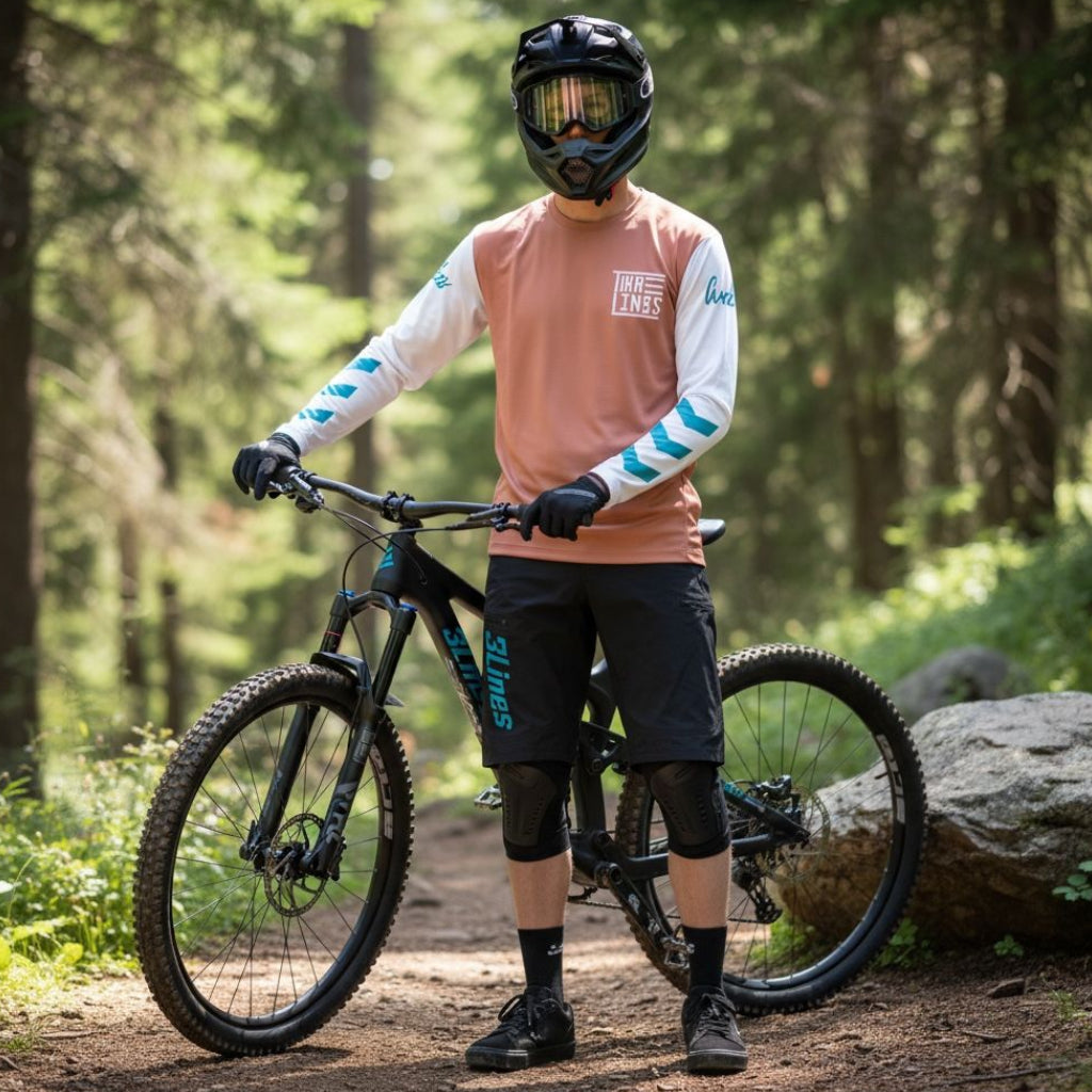 חולצת רכיבה ארוכה LS BROWN - Three Lines