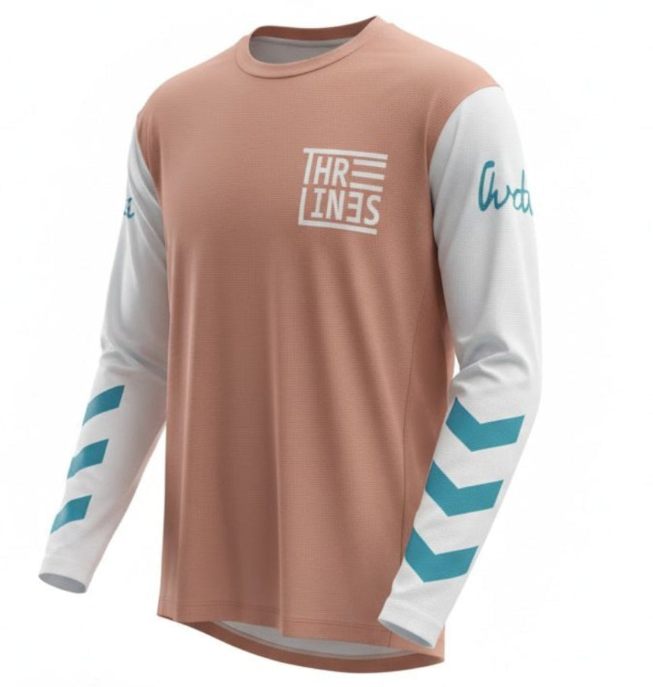 חולצת רכיבה ארוכה LS BROWN - Three Lines