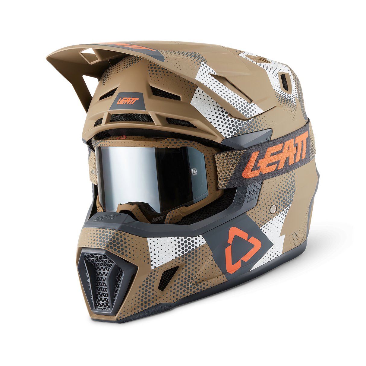 קיט קסדה ומשקף Leatt Moto 7.5 Camo Khaki Brown + Goggles 4.5 - Leatt
