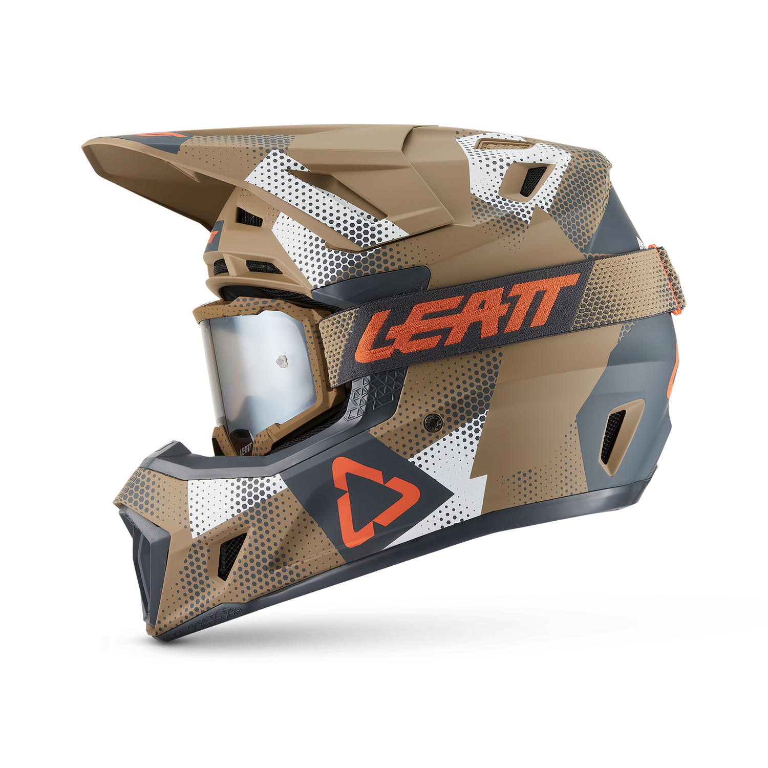קיט קסדה ומשקף Leatt Moto 7.5 Camo Khaki Brown + Goggles 4.5 - Leatt
