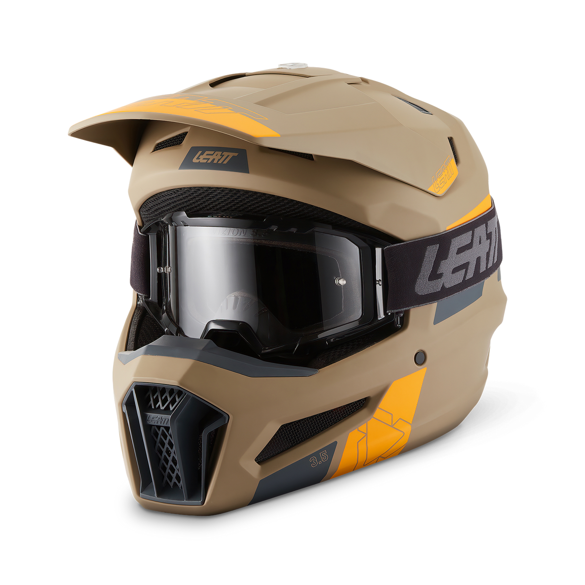 קיט קסדה ומשקף Leatt Moto 3.5 Khaki Brown + Goggles 2.5 - Leatt