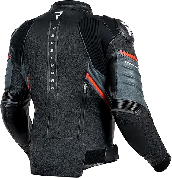 Rebelhorn VELOCE LEATHER מעיל רכיבה שחור/אפור