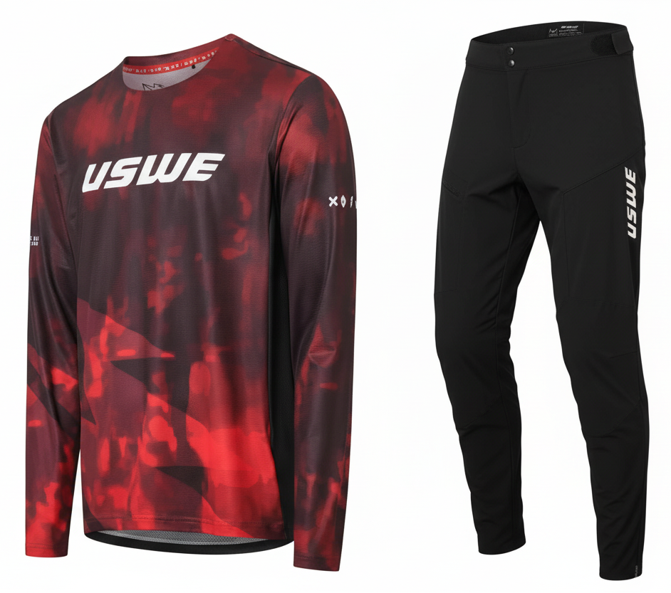 סט מכנס וחולצה USWE MTB אדום - USWE