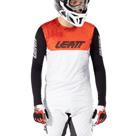 חולצת רכיבה ארוכה גברים MTB Gravity 5.0 White V25 - Leatt