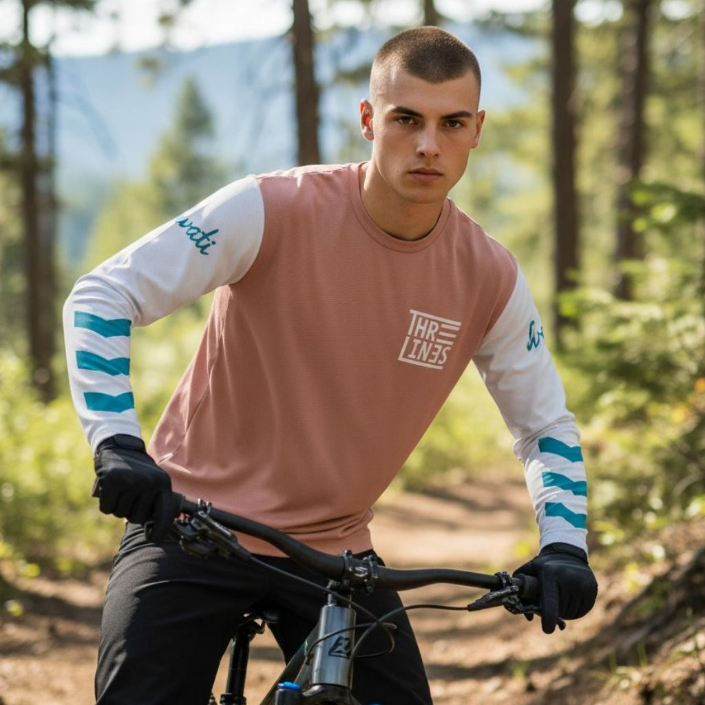 חולצת רכיבה ארוכה LS BROWN - Three Lines