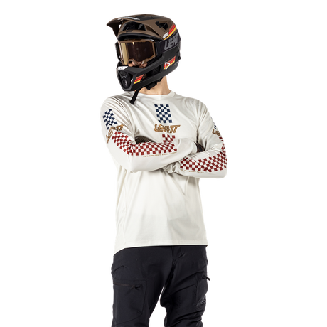 חולצת רכיבה ארוכה גברים MTB Enduro 4.0 Cream V25 - Leatt