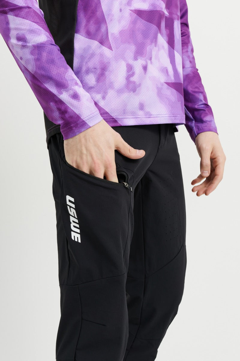 מכנס רכיבה ארוך שחור MTB Skrubb - USWE