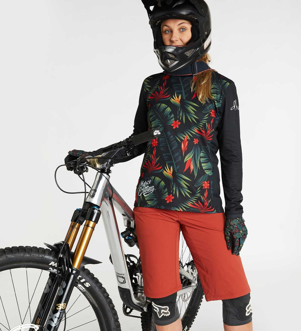 חולצת רכיבה ארוכה נשים Gravity Tropical DH - DHaRCO