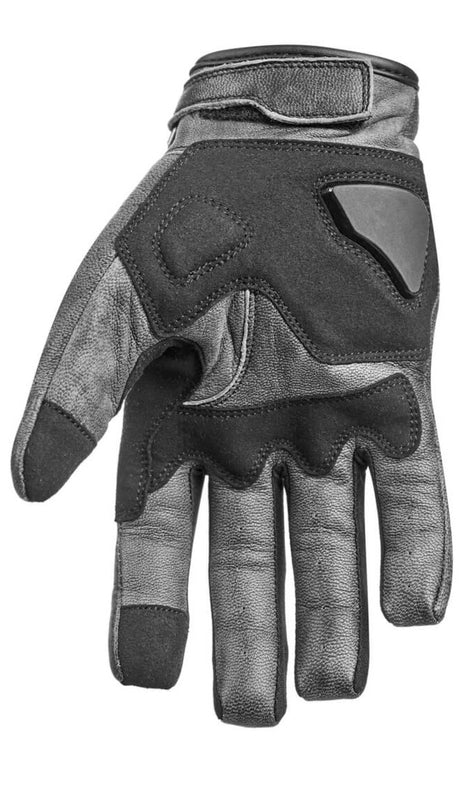 כפפות עור ONYX אפור - PANDO MOTO