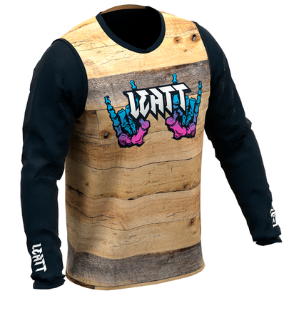 חולצת רכיבה ארוכה גברים MTB Gravity 3.0 Woody - Leatt